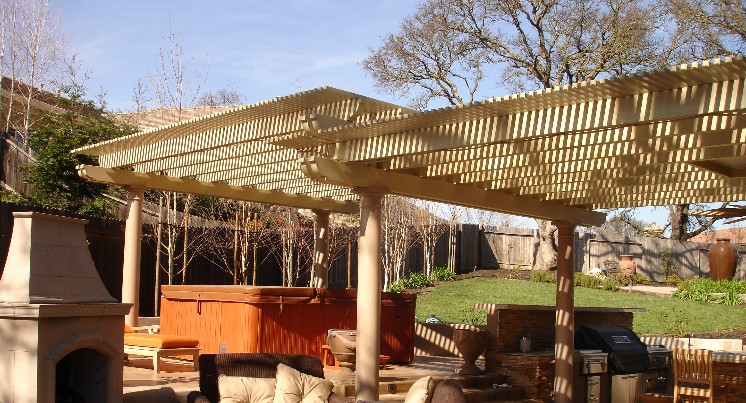 Sacramento patio covers lattice, sun shades, opening roof systems Désign patio Chicos